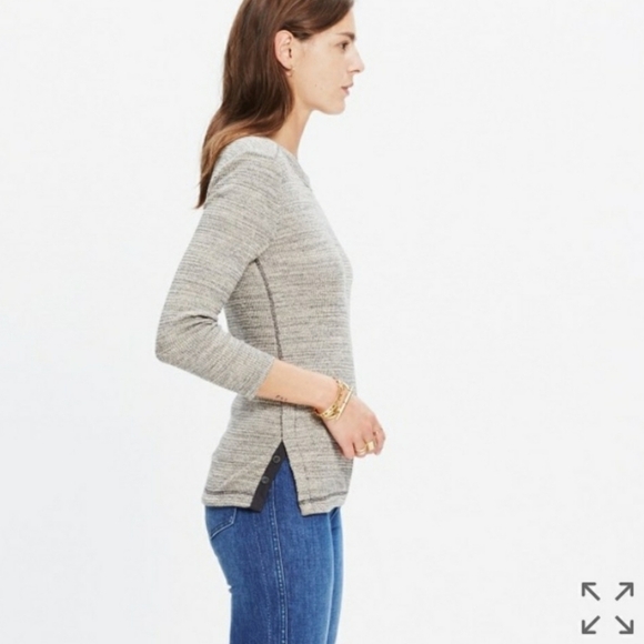 Madewell Thermal Side Button Tee Size Small - Picture 2 of 7